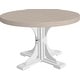 preview thumbnail 14 of 29, Poly Lumber Round Dining Table Set with 28" Benches Dining Height - Birch Woodgrain & White