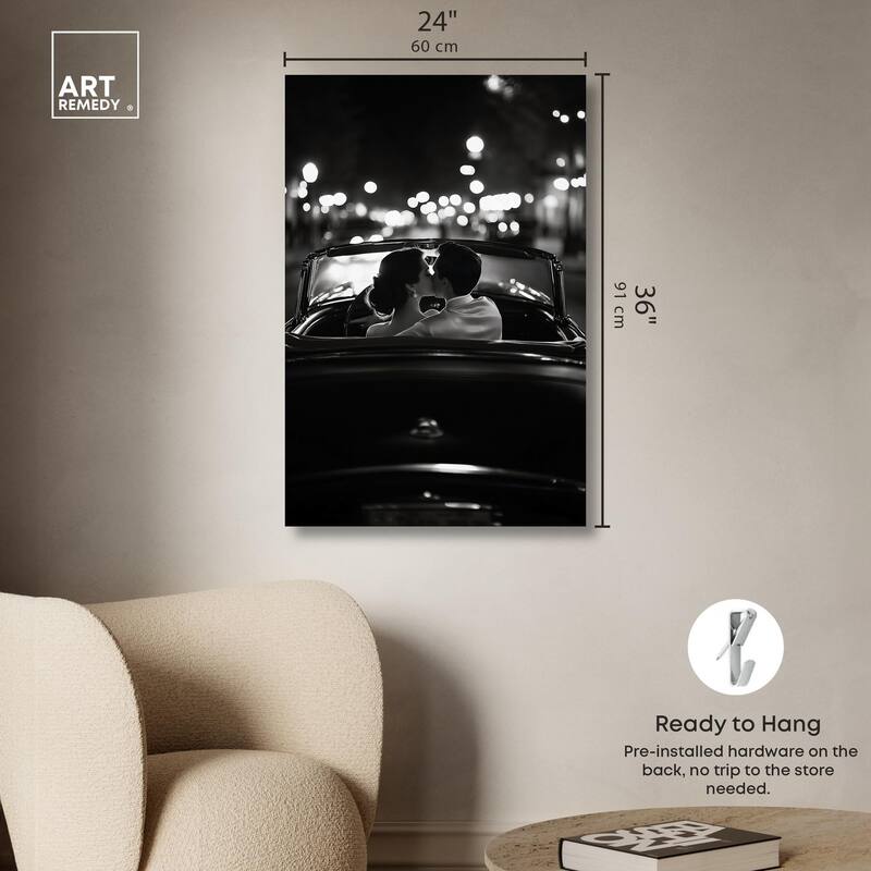 Kiss Me in the Moonlight II Canvas by Art Remedy, Gallery Wrapped