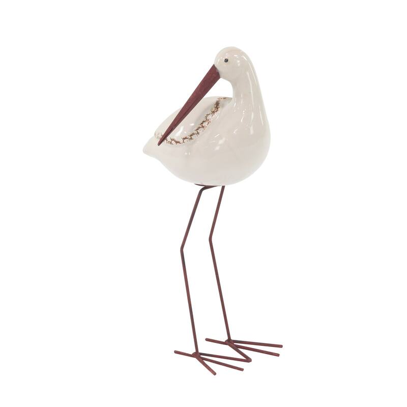 White Ceramic Bird Decorative Sculpture (Set of 3)