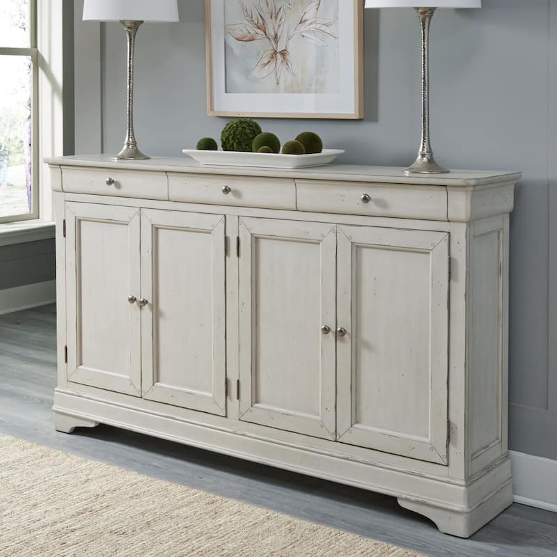 Morrow Bay Wirebrushed Hall Buffet - Porcelain White