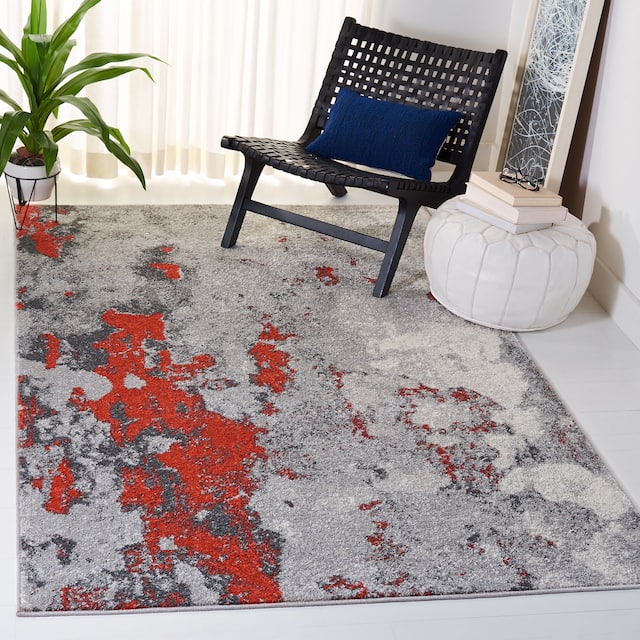 SAFAVIEH Adirondack Cordelia Abstract Glam Rug - 8' x 10' - Orange/Grey
