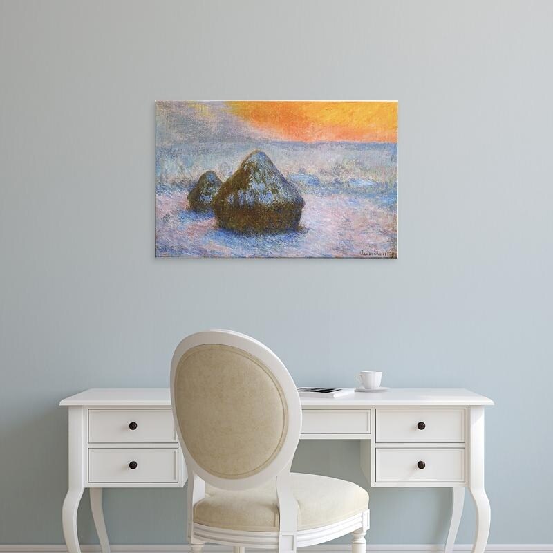 Shop Easy Art Prints Claude Monet S Wheatstacks Premium Canvas