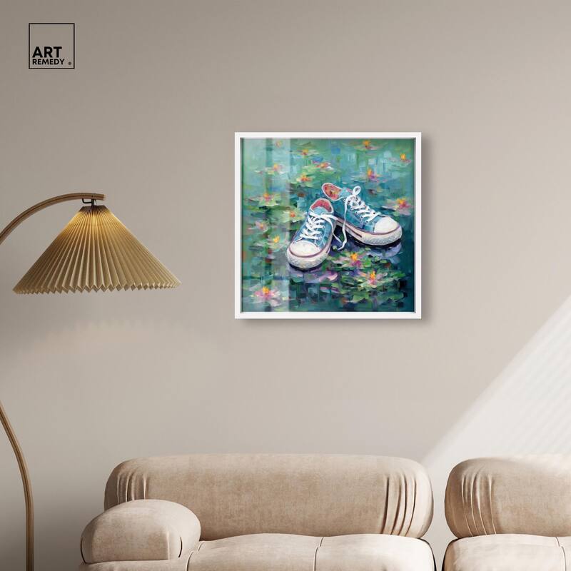 Lily Pad Sneakers II Shadowbox by Art Remedy