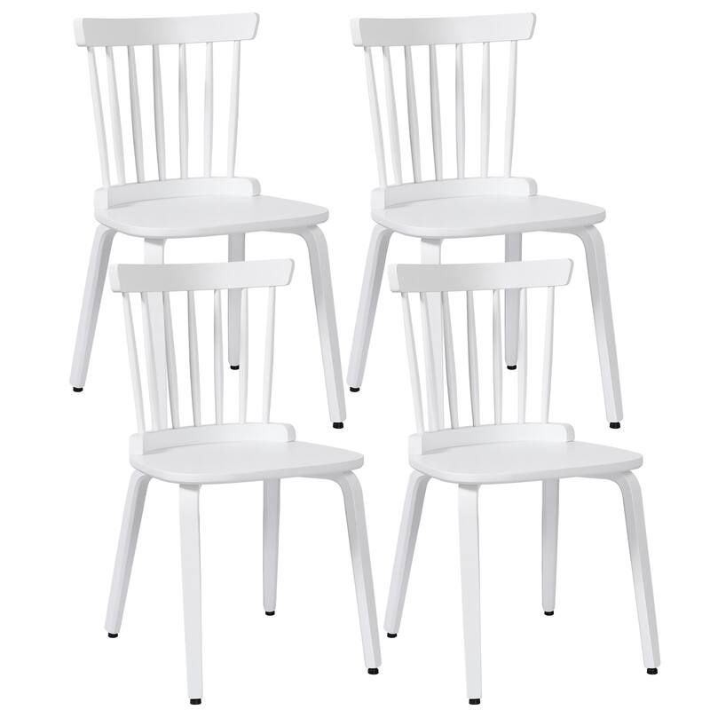Solid Wood Slat Back Windsor Dining Chairs, Set of 2/4