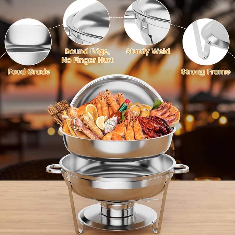 5QT Chafing Dish Buffet, Warmers Food Servers Sets
