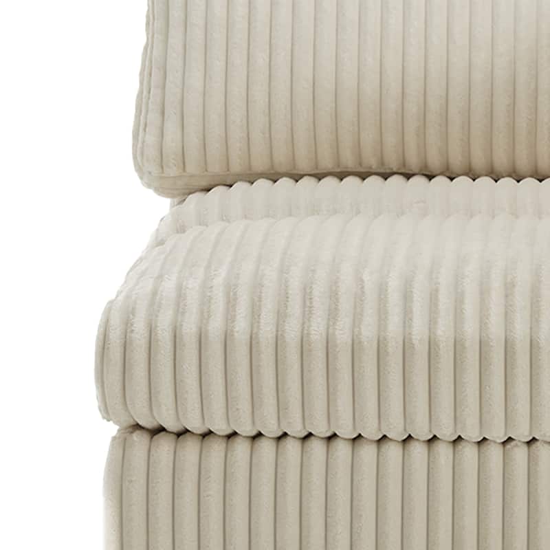 Modern Oversized Plush Corduroy Modular Sectional Sofa with 2 Ottomans