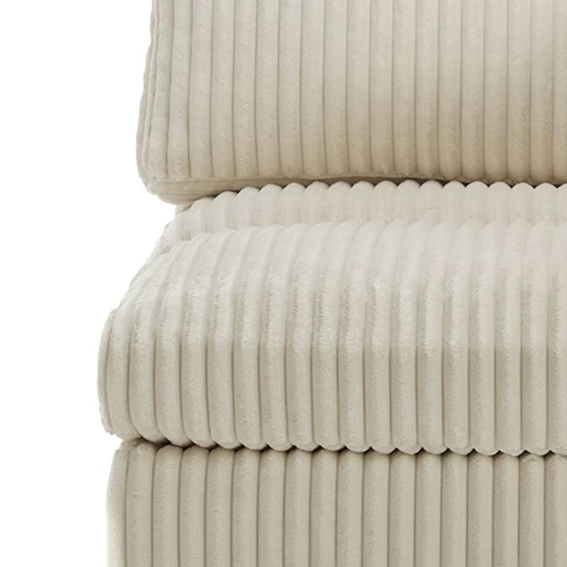 Modern Plush Corduroy Loveseat Sofa Couch with Pillows