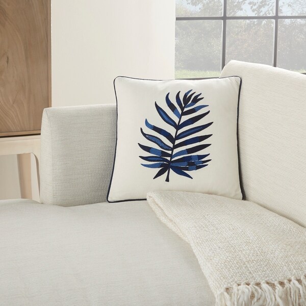 Mina Victory Royal Palm Indigo Throw Pillow. Opens flyout.