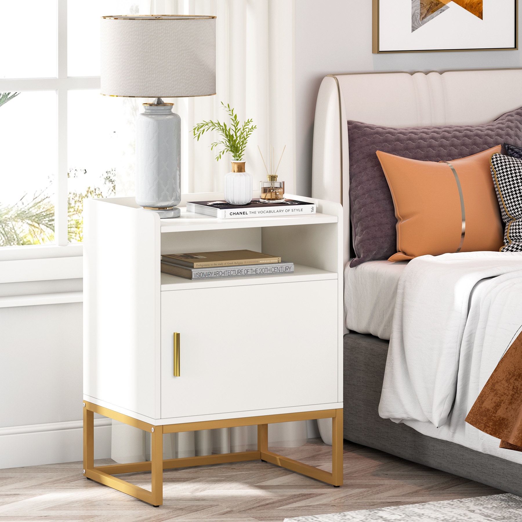 Modern store gold nightstand