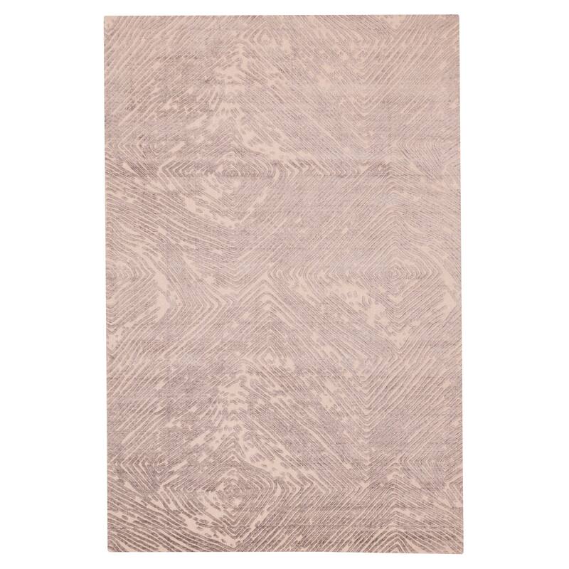 ECARPETGALLERY Hand Loomed Elysian Grey Viscose, Wool Rug - 6'8 x 9'11