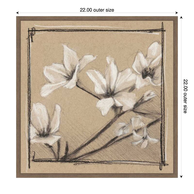 White Floral Study No. 1 by Ethan Harper (22 x 22 in.), Framed Canvas Wall Art Print