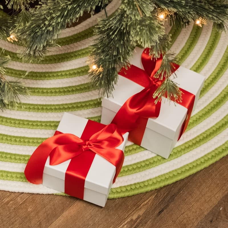 Candy Cane Round Christmas Holiday Tree Skirt - Bed Bath & Beyond ...