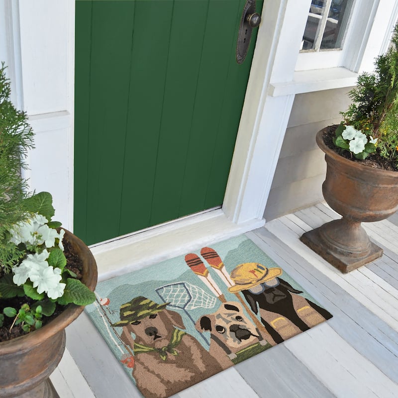 Liora Manne Frontporch Fishing Patrol Indoor/Outdoor Rug - 2'6" x 4' - 2'6" x 4' - Multi