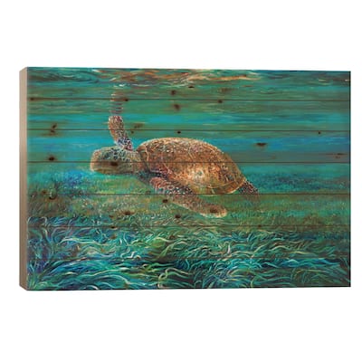 Blades Print On Wood by Iris Scott - Multi-Color