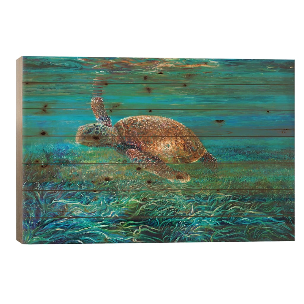 Blades Print On Wood by Iris Scott - Multi-Color