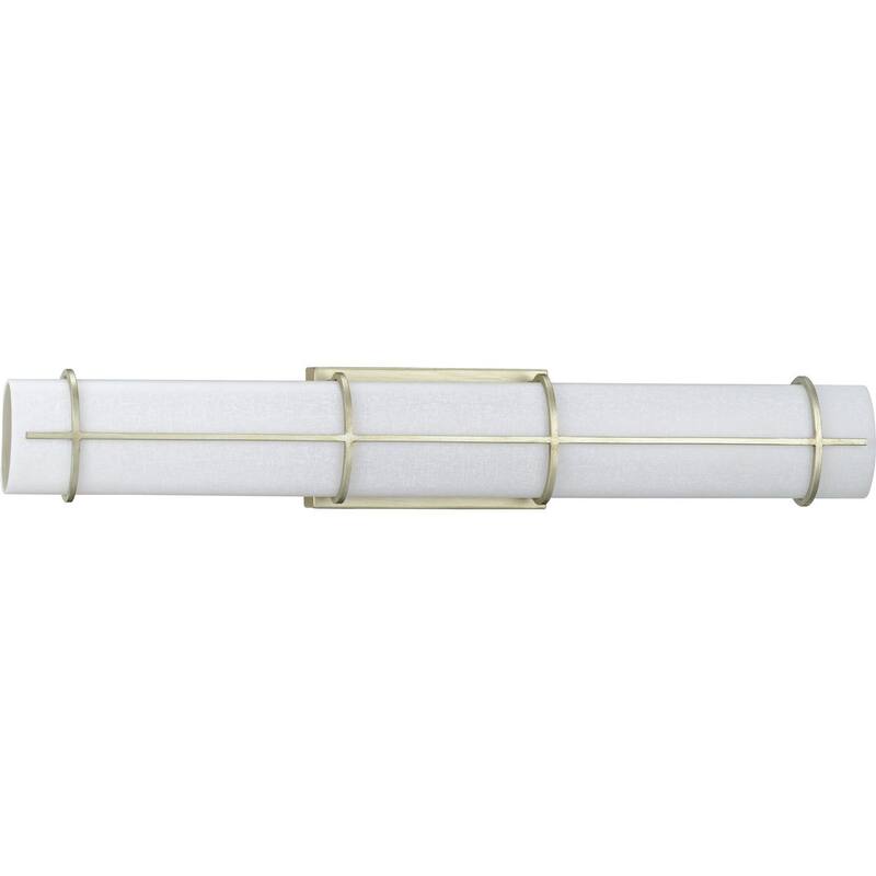Grid LED Collection 1-Light Silver Ridge White Linen Glass LED Modern Wall Light - 1 Light
