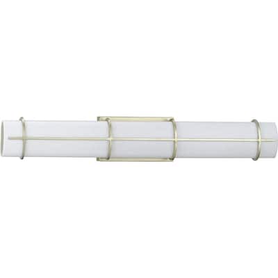 Grid LED Collection 1-Light Silver Ridge White Linen Glass LED Modern Wall Light