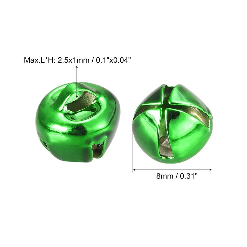 Jingle Bells, 10mm 120pcs Small Bells for Crafts DIY Christmas, Gold Tone - Green - 8mm