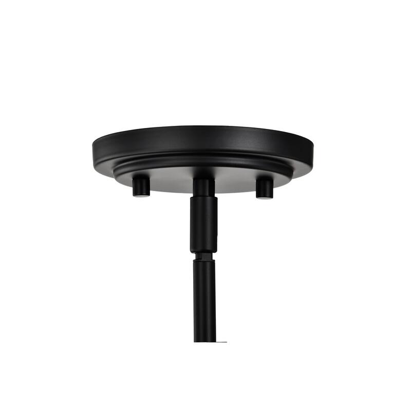 Solara Pendant Matte Black Finish Frosted Ribbed Glass - Matte Black