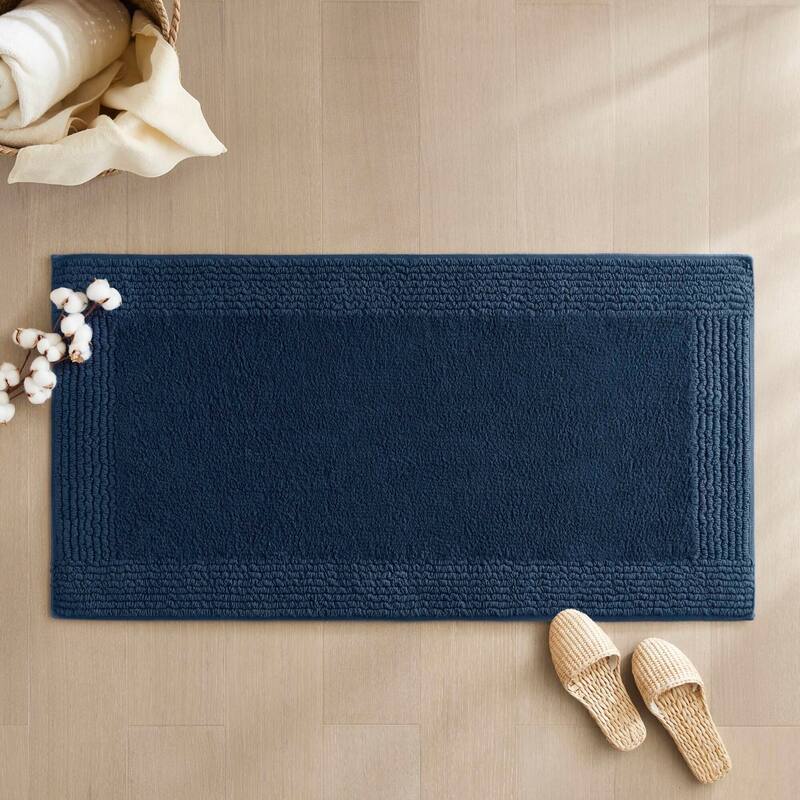 1 PCS 24x72"Tufted 3000 GSM Reversible Bath Rug Navy - 6' x 2'