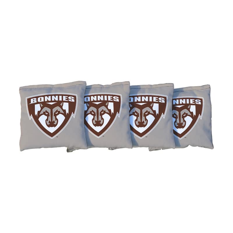 St. Bonaventure Bonnies Grey Cornhole Bags - Corn Filled
