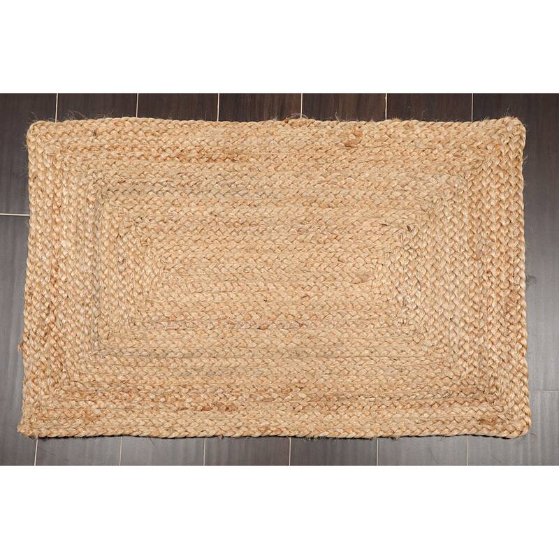 Hand Made Natural Handspun Jute Modern&Contemporary Oriental Area Rug - 2' x 3'