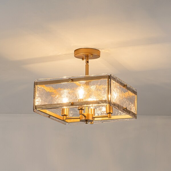 Starsky 4-light 14'' Glass Caged Ceiling Light Square