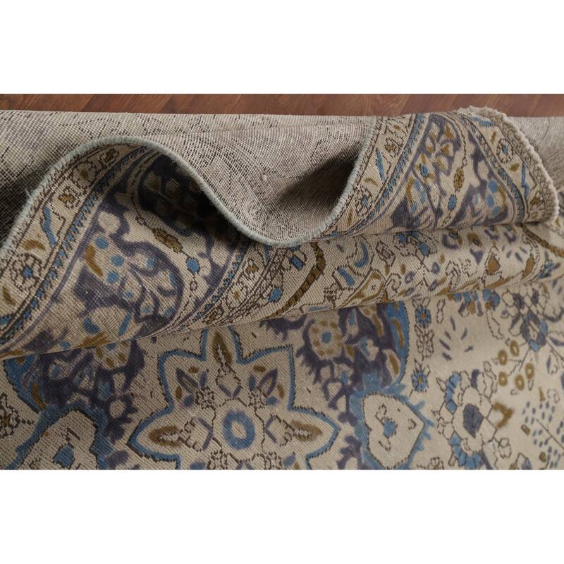 Floral Tabriz Persian Area Rug Hand-Knotted Bedroom Wool Carpet - 6'7"x 9'7"