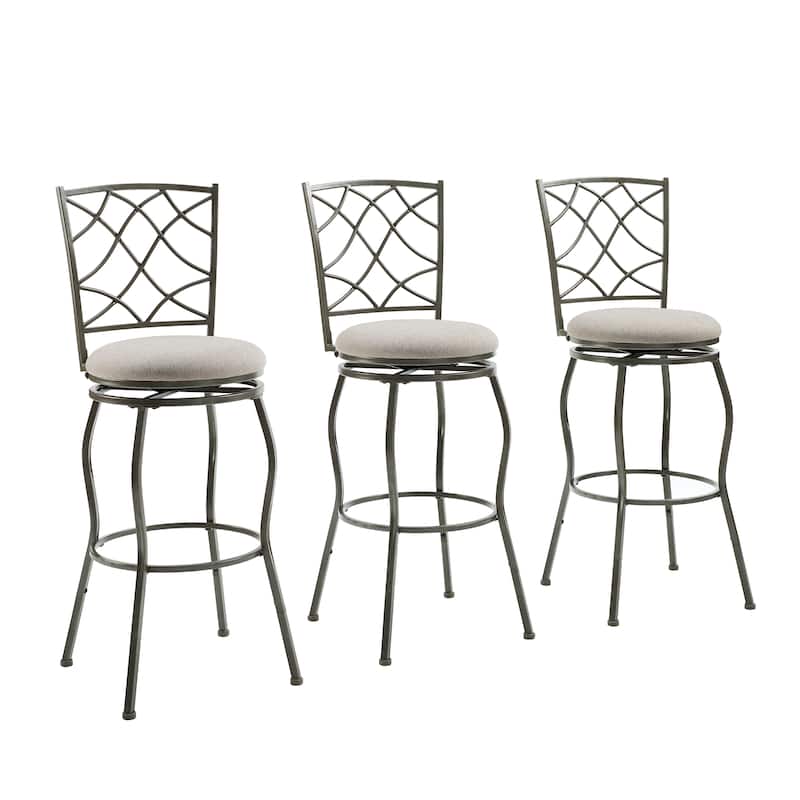 Eric Pewter Metal 24-30-Inch Adjustable Stool (Set of 3)