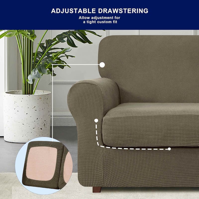 Subrtex 9-Piece Stretch XL Sofa Slipcover Sets with 4 Backrest Cushion Covers and 4 Seat Cushion Covers