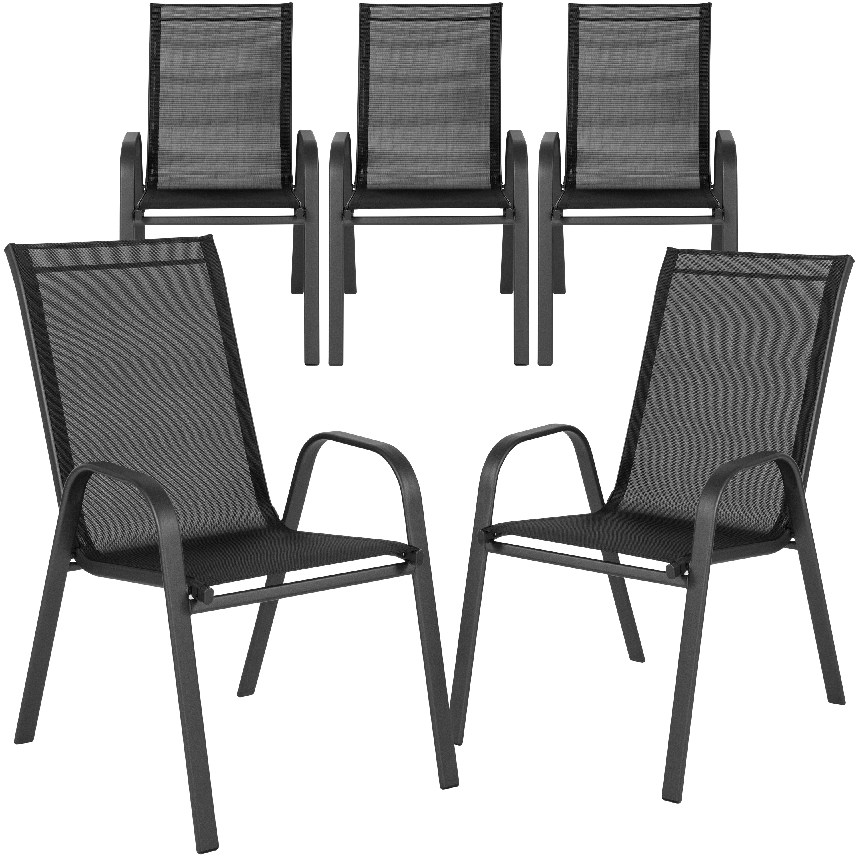 5 Pack Outdoor Stack Chair With Flex Comfort Material Patio Stack Chair 2125w X 29d X 36h On Sale Overstock 26385948