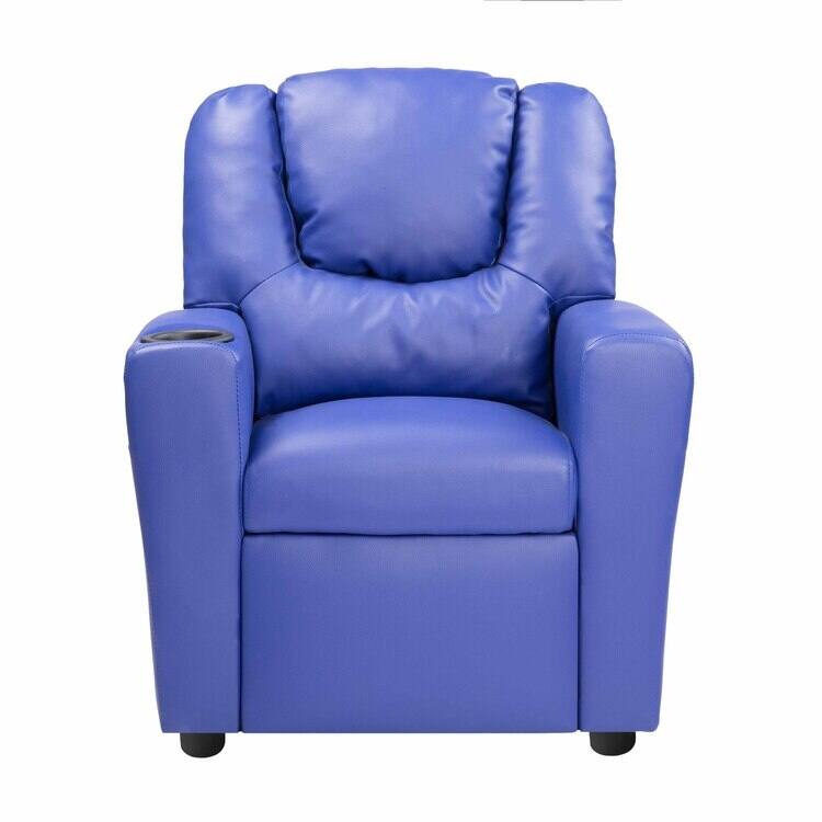 Pushback Kids Recliner Chair with Footrest & Cup Holders - Ultimate Comfort for Toddlers