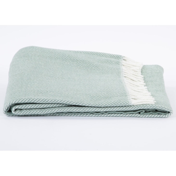 Green herringbone best sale throw blanket