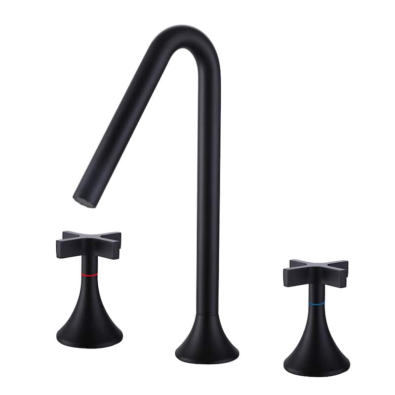 Double Handles Deck Mounted Widespread Bathroom Faucet