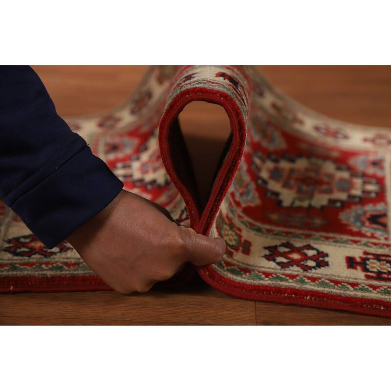 Red Kazak Oriental Accent Foyer Rug Hand-Knotted Wool Carpet - 2'0"x 3'0"