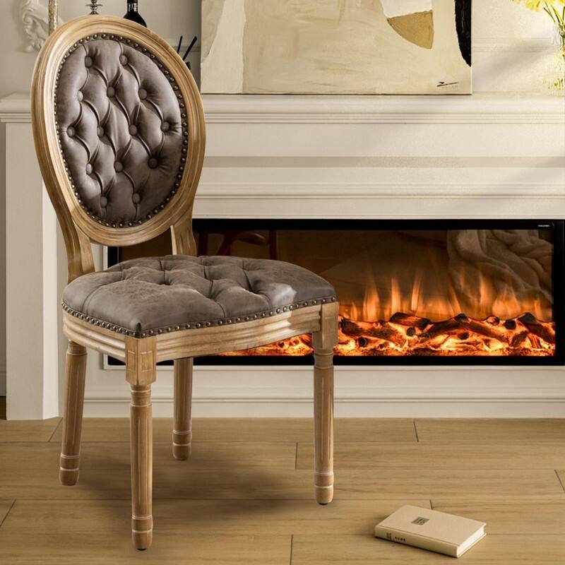 Upholstered French Style Nailhead Dining Chairs(Set of 4)