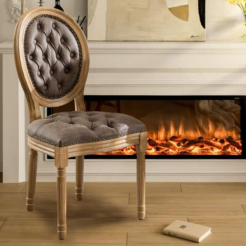 Upholstered French Style Nailhead Dining Chairs(Set of 6)