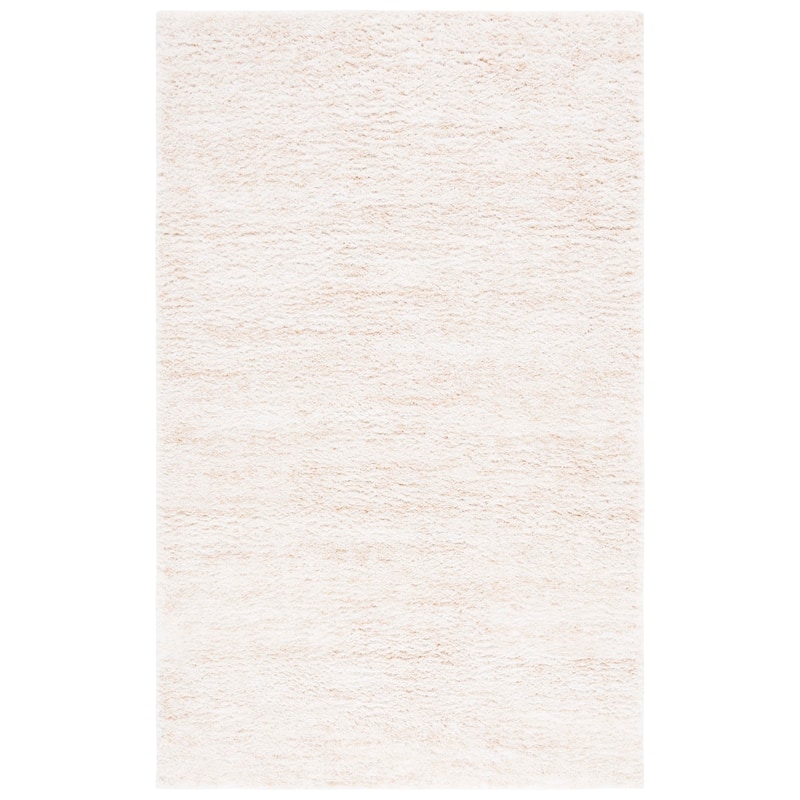 SAFAVIEH Berber Shag Rafaele 1.25-inch Thick Rug - 7' Square - Ivory/Beige - Square