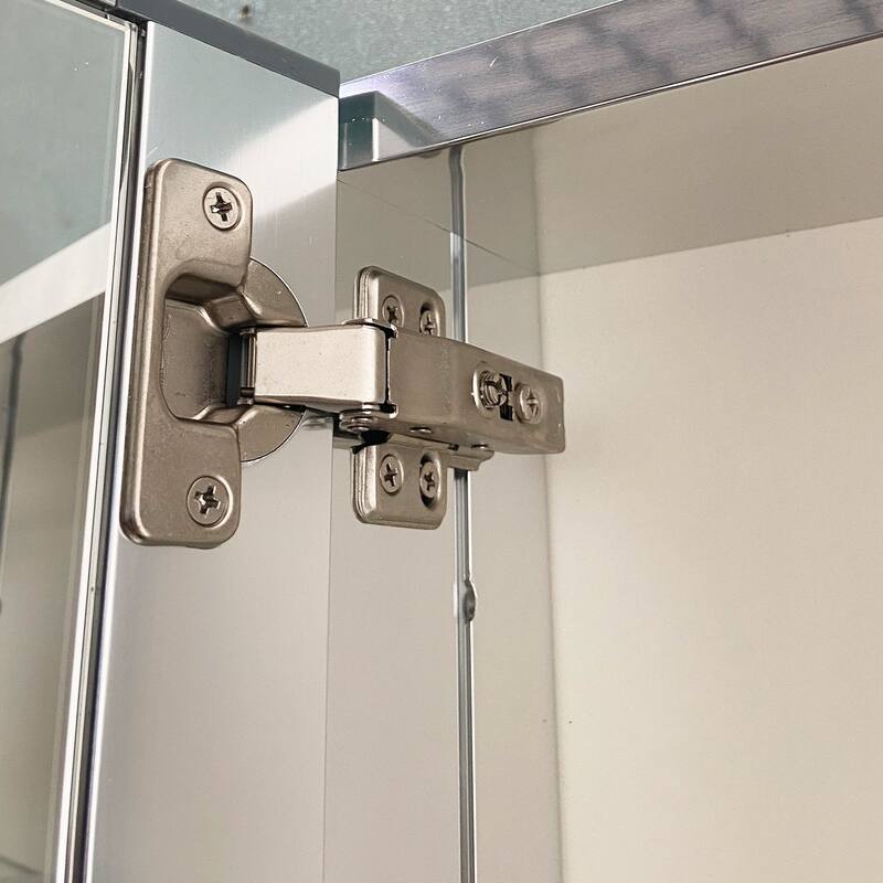 Rectangular Aluminum Recessed Mount/Surface Mount Medicine Cabinet with Mirror and Adjustable shelves