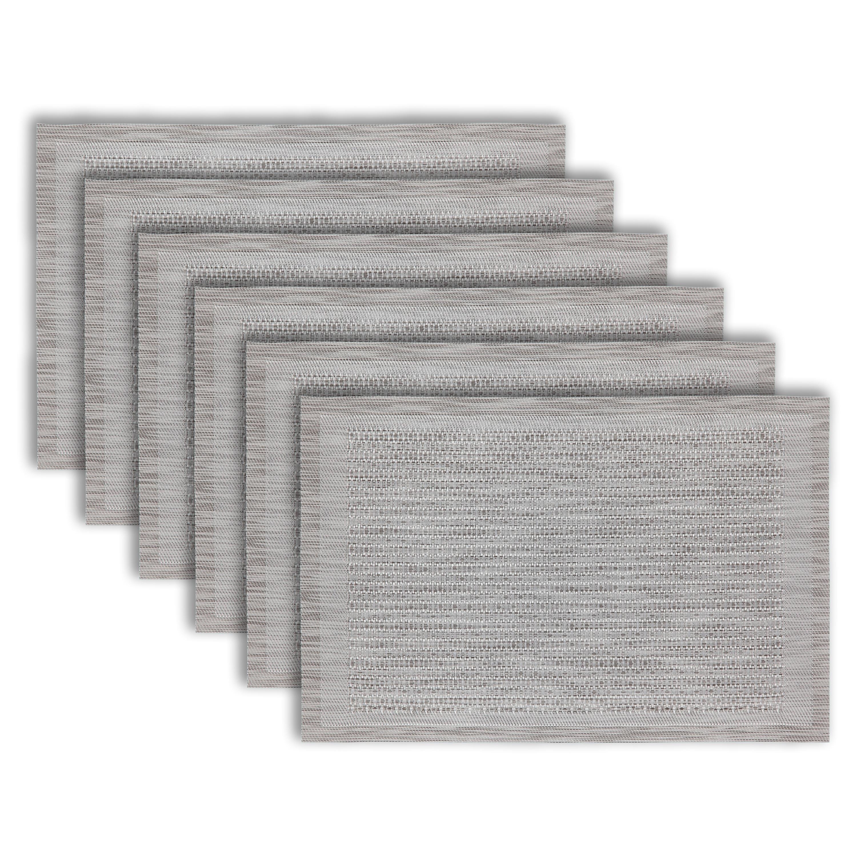 Dainty Home Geneva Woven Vinyl Reversible Rectangle Placemat Set Of 6 - 12" x 18"