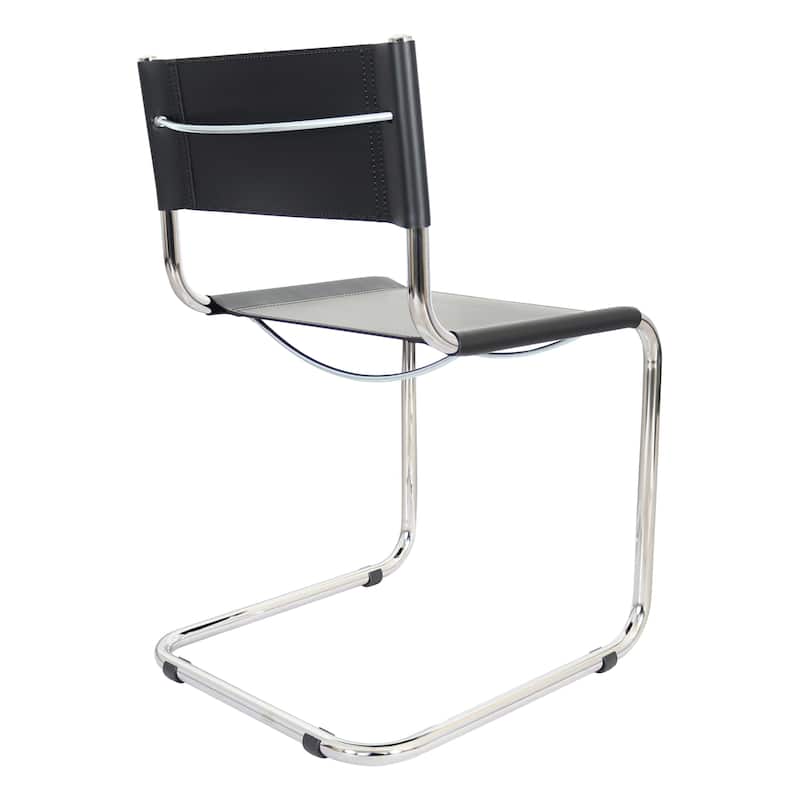 Breuer Chair Company Mart Stam Cantilever Side Chair w/ Chrome Frame (Various Bonded Leather Colors)