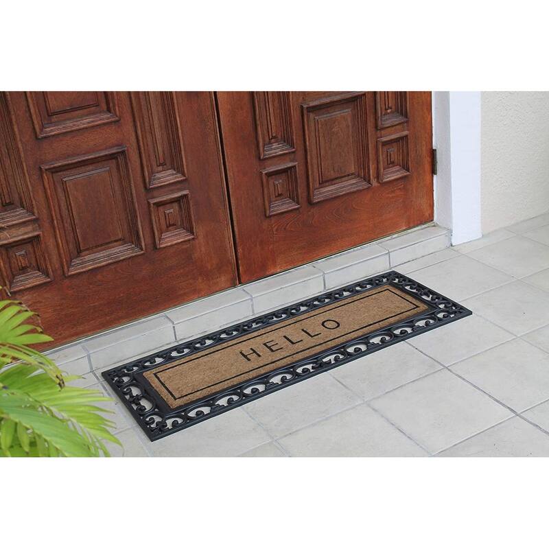 A1HC Natural Coir and Rubber Large Door Mat, Thick Durable Doormats for Indoor Outdoor Entrance