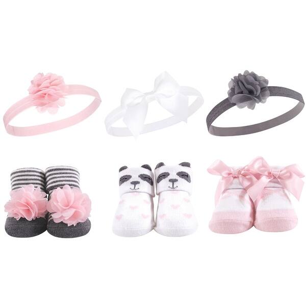 slide 1 of 1, Hudson Baby Infant Girl Headband and Socks Giftset 6pc, Panda, One Size - Panda 6-Pack Panda 6-Pack - One Size