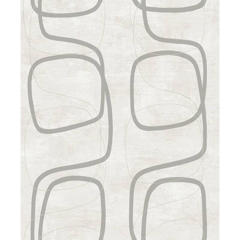 Seabrook Designs Forcella Geometric Non-Woven Unpasted Wallpaper - 20.9 in. W x 33 ft. L - Metallic Earl Grey