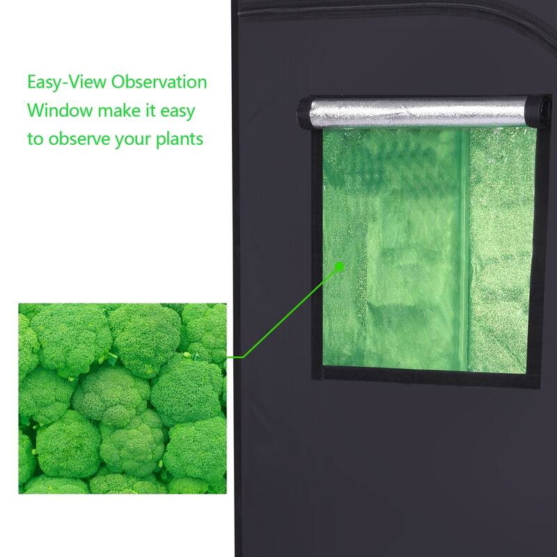 Plant Growing Green and Black Tent Grow Tent Kits with Window - Green & Black
