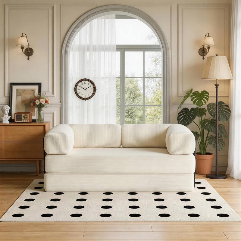 Corduroy Large Couch Convertible Floor Sofa Bed Sleeper