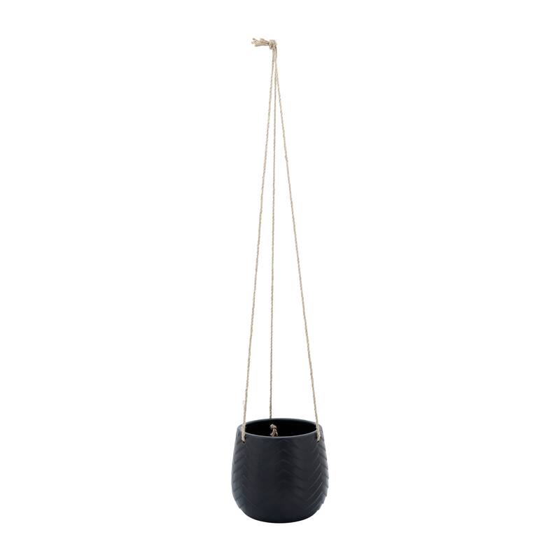 Sagebrook Home Neutral Textured Ceramic Hanging Planter