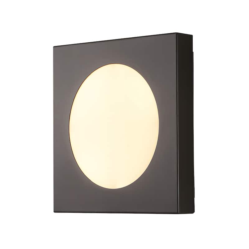 12-in Minimalist Matte Black Rectangle LED Wall Sconce/Flush Mount Ceiling light with Milky White Arcylic Diffuse