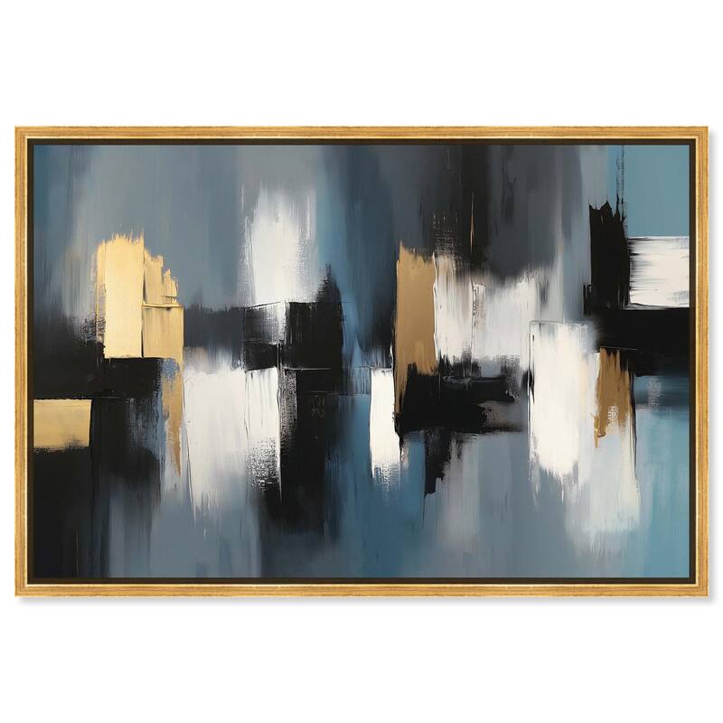 Within Blues Canvas by Art Remedy - Gold - 54" x 36"