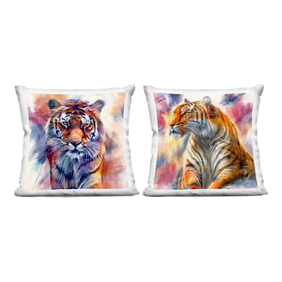 Stupell Prowling Jungle Tigers Decorative Printed Throw Pillow Design by Kim Allen (Set of 2)